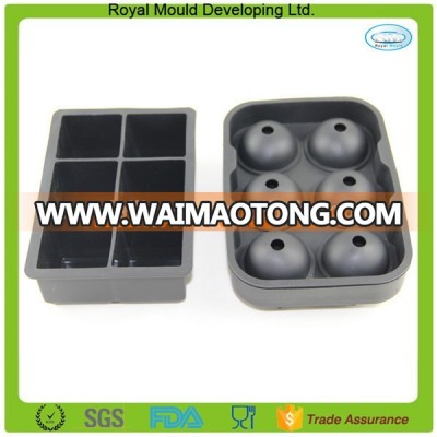 2 in 1 silicone ice ball set 6-sphere ice ball and 6-square ice tray