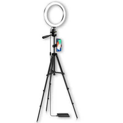 16cm Aluminum selfie ring light with mobile phone wig tripod stand holder for iPhone