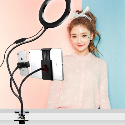 3 in 1 Desktop Flexible Selfie Ring Light With Cellphone Holder Stand, Ring Light Stand For Live Stream & Makeup